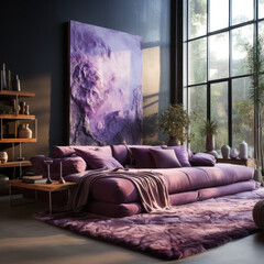  Purple rugs in a modern studio
