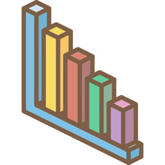 Business chart icon symbol image vector. Illustration of growth diagram data graphic pictogram infographic design image