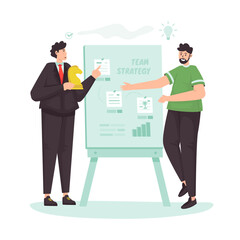 Teamwork strategy discussion business partnership illustration