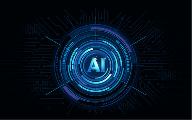 AI, technology background, Artificial intelligence logo, icon  for AI business, ppt, electronics, machine learning, AI concept, future, innovation, information, data, chatbot, security & automation