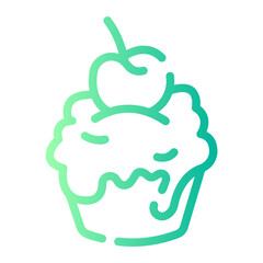 cup cake Line Gradient Icon