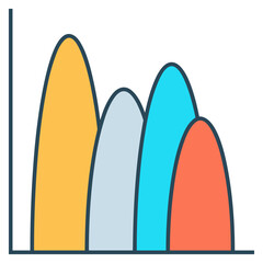 Business chart icon symbol image vector. Illustration of growth diagram data graphic pictogram infographic design image