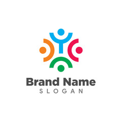 abstract logo design people colorfull