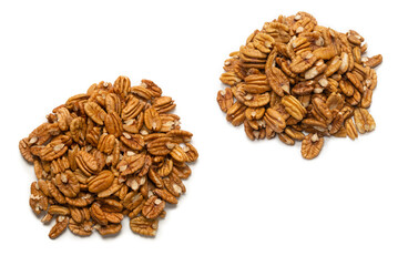 Pecan-nut isolated on white background.