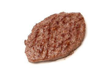 Cutlet with a minced beef isolated on a white background.