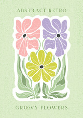 Modern A4 poster in a modern boho style hand-drawn. Suitable for poster, banner, printing, branding