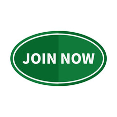 Join Now Button In Green Oval Shape With White Line For Register Membership Subscription Business
