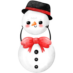 Snowman watercolor, cute christmas, christmas, snowman