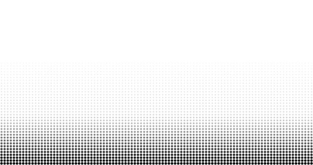 Cartoon duotone banner. Monochrome backdrop. Dot pattern with halftone effect. Black white pop art gradient. Half tone fade background. radial print. Anime gradation frame. Vector illustration