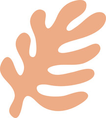 Abstract hand drawn leaves branch shape