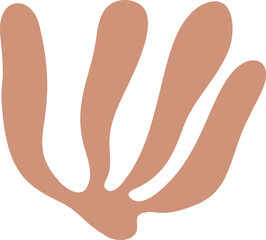 Abstract hand drawn leaves branch shape