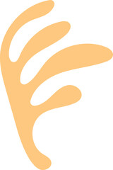 Abstract hand drawn leaves branch shape