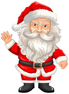 Creepy Old Man in Santa Claus Cloth Cartoon Character Greeting