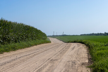 Rural road for cars and transport