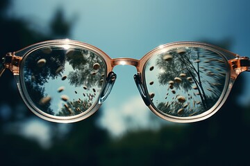 Clear vision glasses nature. Generate Ai