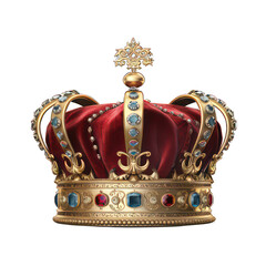 Medieval king crown isolated on white created with Generative AI