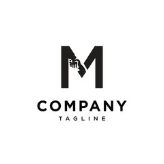 Letter M Hand Shake logo icon vector template.eps