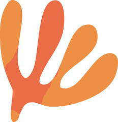 Abstract hand drawn leaves branch shape