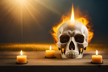 skull and candle Generated AI