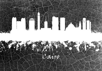 Cairo skyline B&W