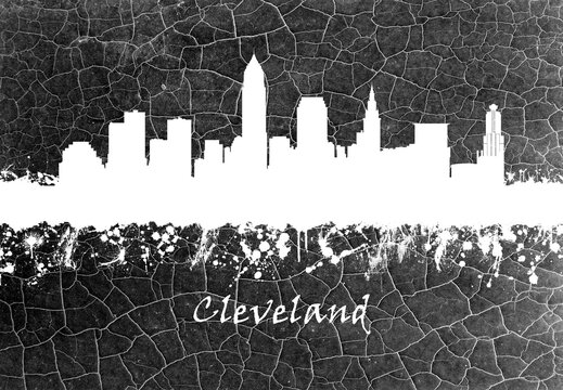 Cleveland Skyline B&W