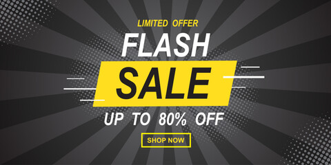 Flash sale banner template design for web or social media.