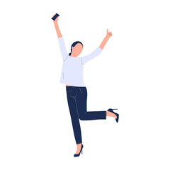 vector illustration of people jumping for joy