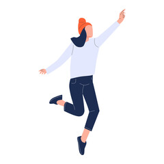 vector illustration of people jumping for joy