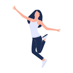 vector illustration of people jumping for joy