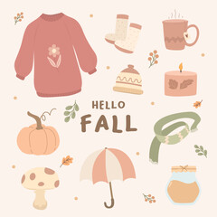 fall autumn set item collection