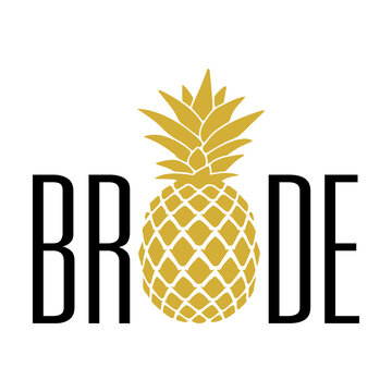 Bribe with golden pineapple svg cut file. Isolated vector illustration.