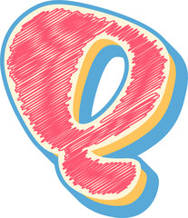 3D Scribble Alphabet Letters, Numbers, And Signs On A Transparent Background, Lettering Hand Drawn For Educational, Scribble Style Letters