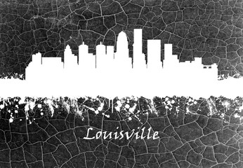 Louisville skyline B&W
