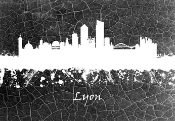 Lyon skyline B&W