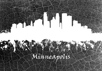 Minneapolis skyline B&W