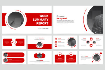 Red modern marketing company slide presentation template