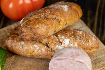 soft fresh bread with the addition of various grains and cereals