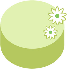 Matcha Cake Icon, Flat Style 