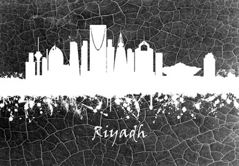 Riyadh skyline B&W