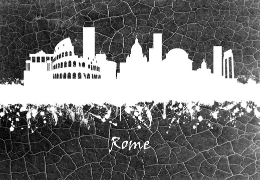 Rome skyline B&W