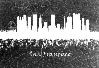 San Francisco skyline B&W