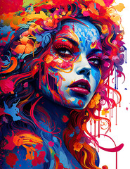 Pop Art fantasy woman hair poster