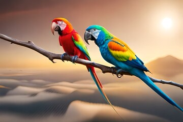 red and yellow macaw Generated Ai