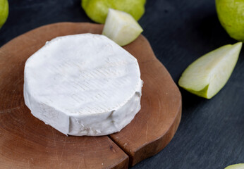 soft fresh hard cheese with white mold, delicious cheese