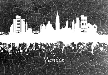 Venice skyline B&W