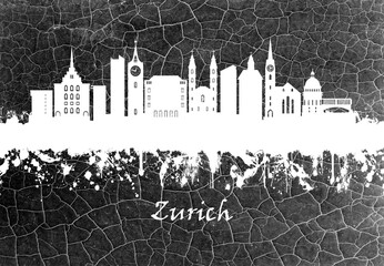 Zurich skyline B&W