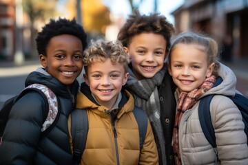 African and American children, boys and classmates, education, elementary school, friendship