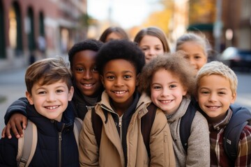 African and American children, boys and classmates, education, elementary school, friendship
