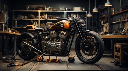 Customize an Old School Cafe Racer motorcycle in a home workshop.
