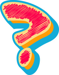 3D Scribble Alphabet Letters, Numbers, And Signs On A Transparent Background, Lettering Hand Drawn For Educational, Scribble Style Letters